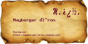 Mayberger Áron névjegykártya