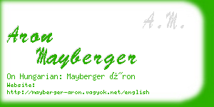 aron mayberger business card